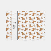 白いノリパーソナライズされたッジ・テリア犬の名前 フリースブランケット (正面(横))