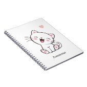 白いノートに描かれたかわいい仔猫 ノートブック (右側)