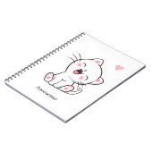 白いノートに描かれたかわいい仔猫 ノートブック (左側)