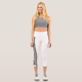 白いハイウェストYoga Capris、XS (0-2) カプリレギンス (正面)