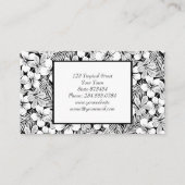 白いハイビスカスとパーム葉の 名刺 (裏面)