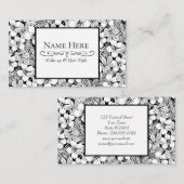 白いハイビスカスとパーム葉の 名刺 (正面/裏面)