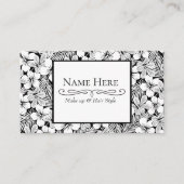 白いハイビスカスとパーム葉の 名刺 (正面)