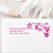 白いハイビスカスの渦巻き旋回～郵送ラベル ラベル (インサイチュ)