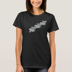 白いハイビスカスの花の綿のTシャツ Tシャツ