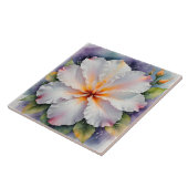 白いハイビスカスの花タイル タイル (側面)