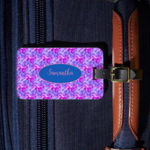 白いハイビスカスフラワーブーケパーソナライズされたント ラゲッジタグ