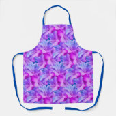 白いハイビスカスフラワーブーケ着色 エプロン (正面)