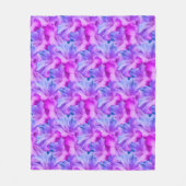 白いハイビスカスフラワーブーケ着色 フリースブランケット (正面)