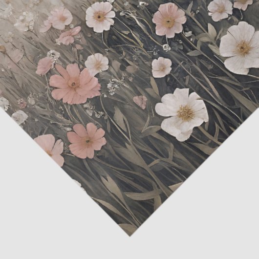 白いハイランドカウピンクの野絵を描花 薄葉紙 (詳細)