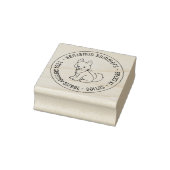 白いハスキーの犬の丸いアドレス ラバースタンプ (スタンプ)