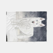 白いハスキー フリースブランケット (正面(横))