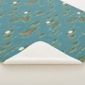 白いハス・アリゲーター・ウォーターズ・パターン シェルパブランケット (3/4)