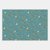 白いハス・アリゲーター・ウォーターズ・パターン ラッピングペーパーシート (正面)