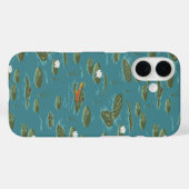 白いハス・アリゲーター・ウォーターズ・パターン Case-Mate iPhoneケース (裏面 (横))