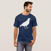 白いハトアニマルプリント Tシャツ (正面フル)