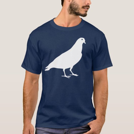 白いハトアニマルプリント Tシャツ (正面)
