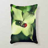 白いハナグマの花が閉まる アクセントクッション (正面(垂直))