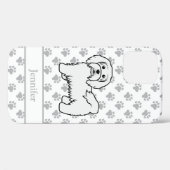 白いハバニーズのキャラクター犬のイラストと名前 Case-Mate iPhoneケース (裏面 (横))