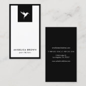 白いハミング鳥のロゴ 名刺 (正面/裏面)