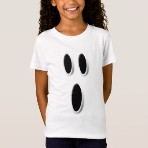 白いハロウィンの幽霊の顔の子供のTシャツ Tシャツ