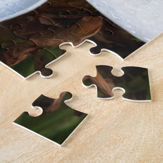 白いハワイのプルメリアの花 ジグソーパズル (側面)