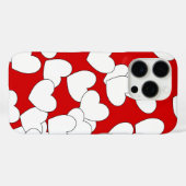 白いハートで赤いiPhoneカバーを打つ Case-Mate iPhoneケース (裏面 (横))