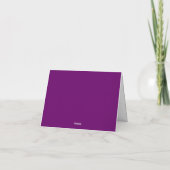 白いハートと手書きの名前　 Plum Purple ノートカード (裏面)