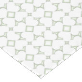 白いハートと灰色の緑のダイヤモンドパターンテーブル テーブルクロス (アングル)
