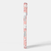 白いハートと花のパステルピンク Case-Mate iPhoneケース (裏面 / 右)