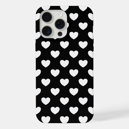 白いハートのブラック iPhoneケース (裏面)