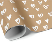 白いハートの包装紙 ラッピングペーパー (ロールコーナー)