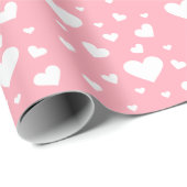 白いハートの模様 – バレンタインデー ラッピングペーパー (ロールコーナー)