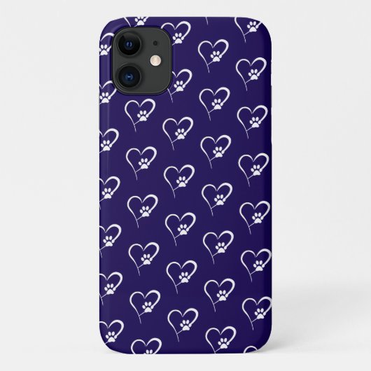 白いハートの犬の手のプリントCase-Mate iPhoneケース Case-Mate iPhoneケース (裏面)