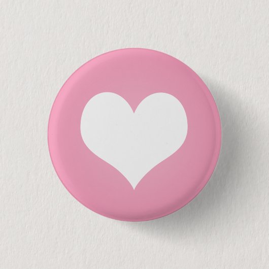 白いハートの眼識 缶バッジ (正面)