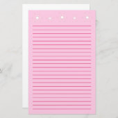 白いハートの雪片によって並べられる文房具の紙 便箋 (正面/裏面)