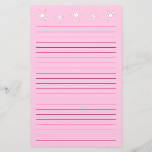 白いハートの雪片によって並べられる文房具の紙 便箋 (正面)