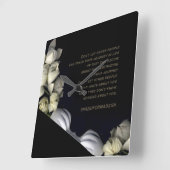 「白いハートの黒い月から」 & Journey スクエア壁時計 (傾斜)