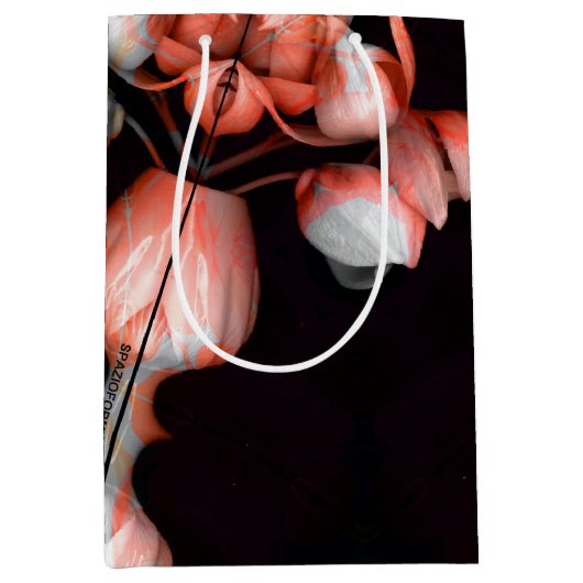 「白いハートは太陽から黒い」 ミディアムペーパーバッグ (正面)