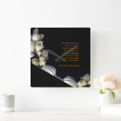 「白いハートは月から黒い」とIndifference スクエア壁時計 (ホーム)