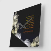 「白いハートは月から黒い」とIndifference スクエア壁時計 (傾斜)