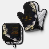 「白いハートは月から黒い」とIndifference 鍋つかみ&鍋敷きセット (正面/裏面)