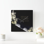 「白いハートは月から黒く」 & Silence スクエア壁時計 (ホーム)