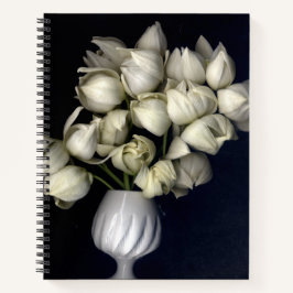 白いハートを黒のノートブックに ノートブック