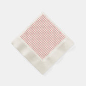 白いハートオン赤面ピンク 縁ありカクテルナプキン (角)
