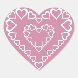 白いハートハート ハートシール