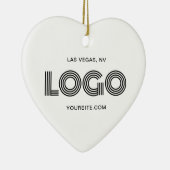 白いハートモダンロゴ セラミックオーナメント (右)