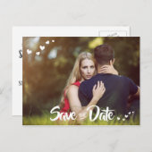 白いハート写真はがきを保存する 案内ポストカード (正面/裏面)