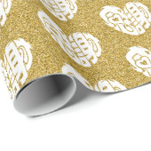 白いハート感謝していが漢字の多くを形作った ラッピングペーパー (ロールコーナー)