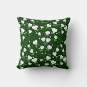 白いハート状の花模様 クッション (正面)